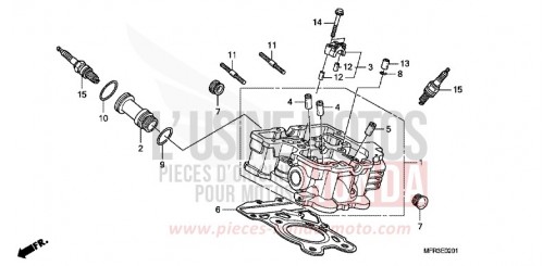 CULASSE DE CYLINDRE AR. VT1300CXAA de 2010